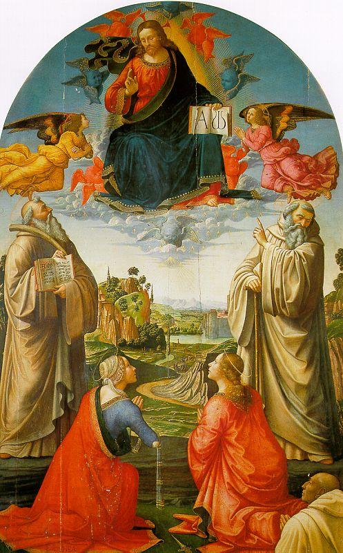 Domenico Ghirlandaio Christ in Heaven with Four Saints and a Donor China oil painting art